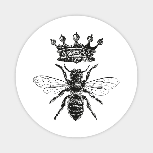 Queen Bee | Black and White Magnet by Eclectic At Heart